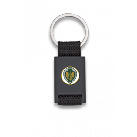 llavero rectangulo negro + cinta negra