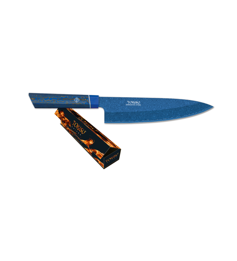 C. GYUTO TOKISU hoja Damasco azul, 21.3