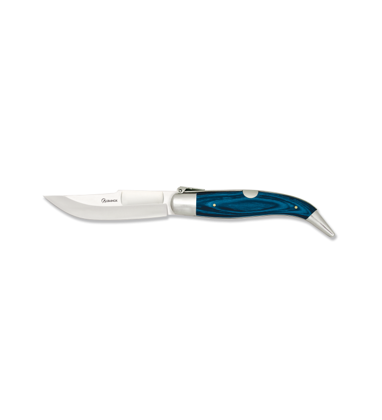 Navaja Nº0 TEJA MADERA AZUL 8.2 CM