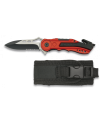 Navaja Albainox roja con sierra. h: 6.5