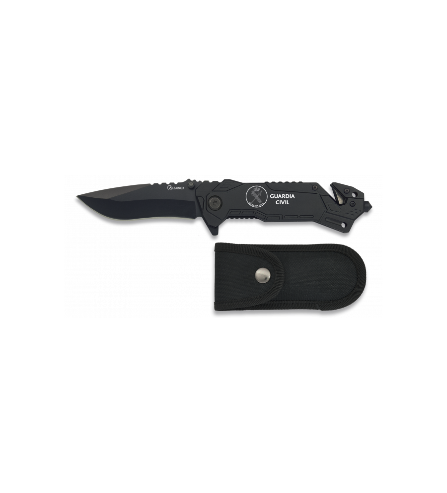 navaja albainox negra. Hoja: 8.1 cm