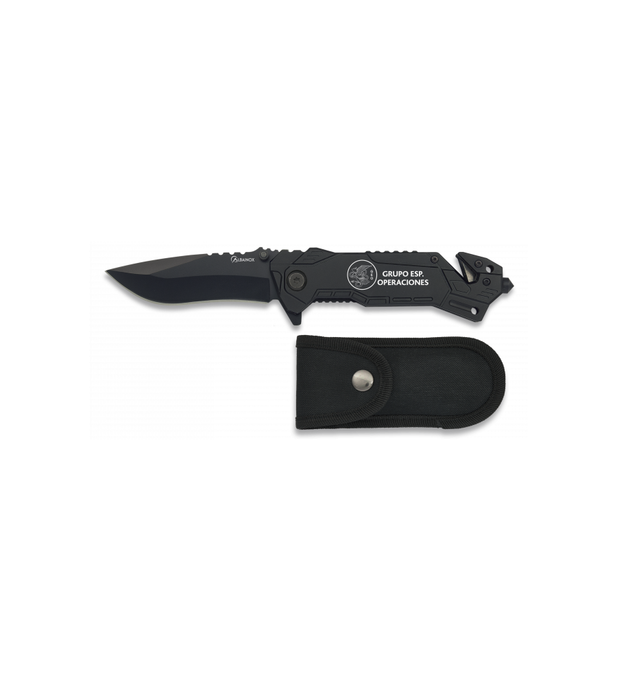 navaja albainox negra. Hoja: 8.1 cm