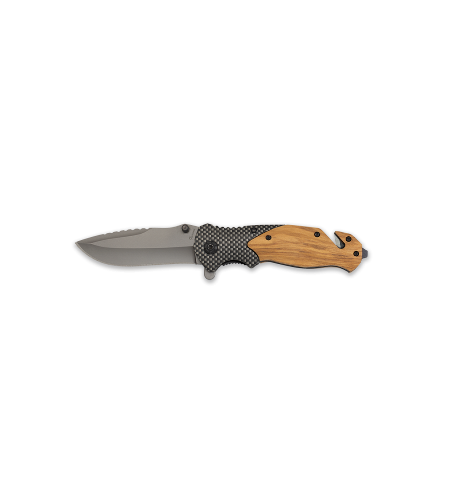 navaja Albainox madera/acero. hoja negra
