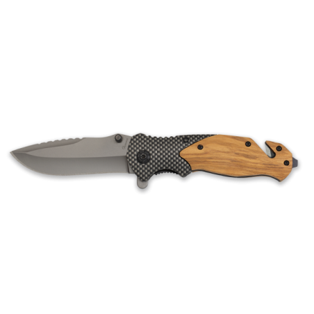 navaja Albainox madera/acero. hoja negra